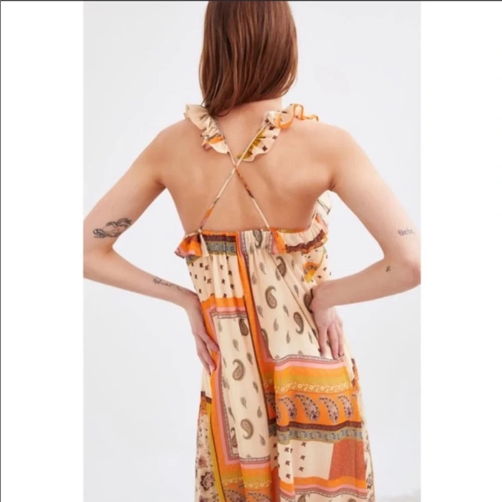 ZARA Patchwork Paisley Bandana Maxi Dress Boho Y2K Western Cottagecore Size XS - Picture 2 of 15